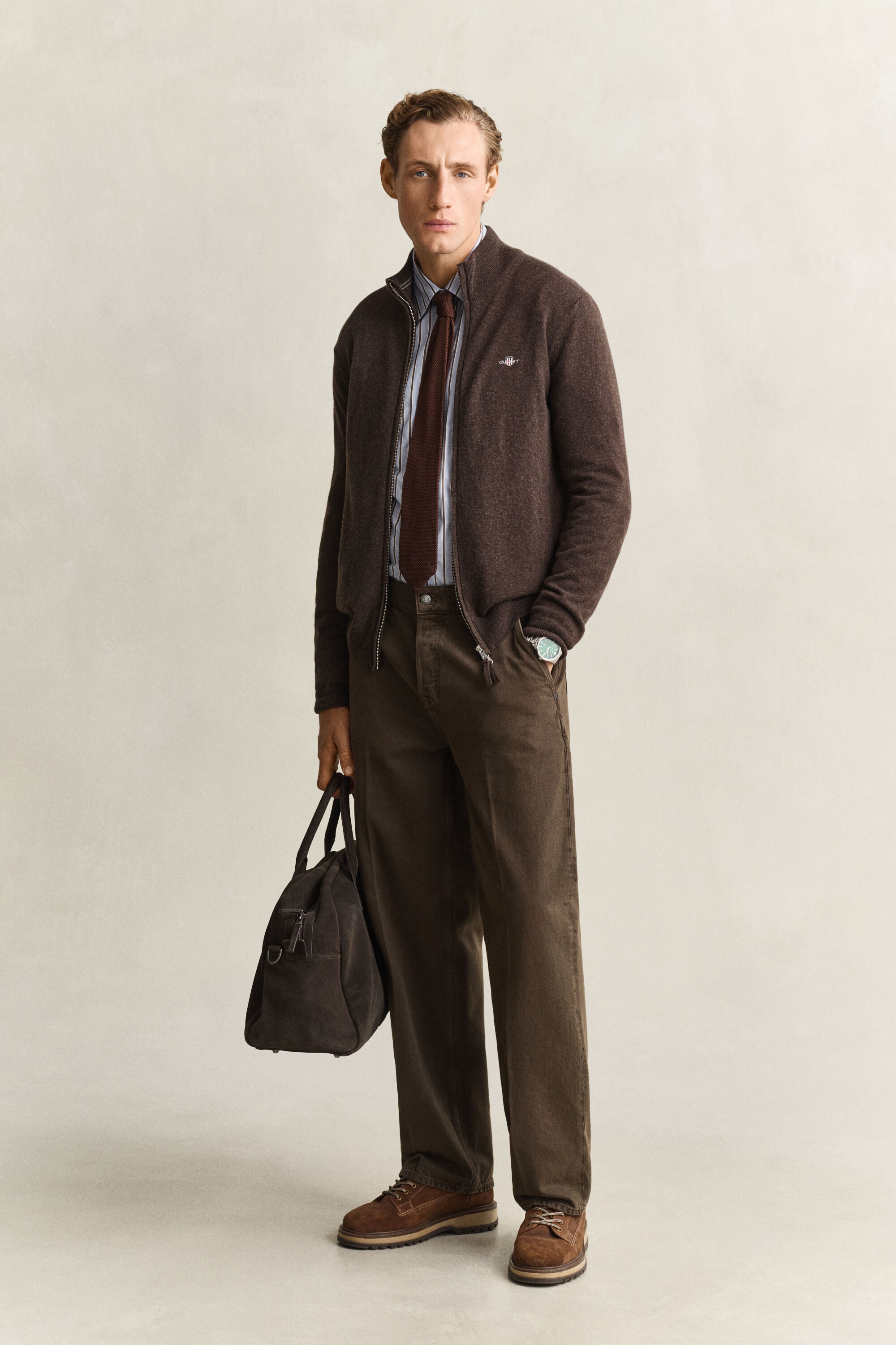 Lambswool Zip Cardigan