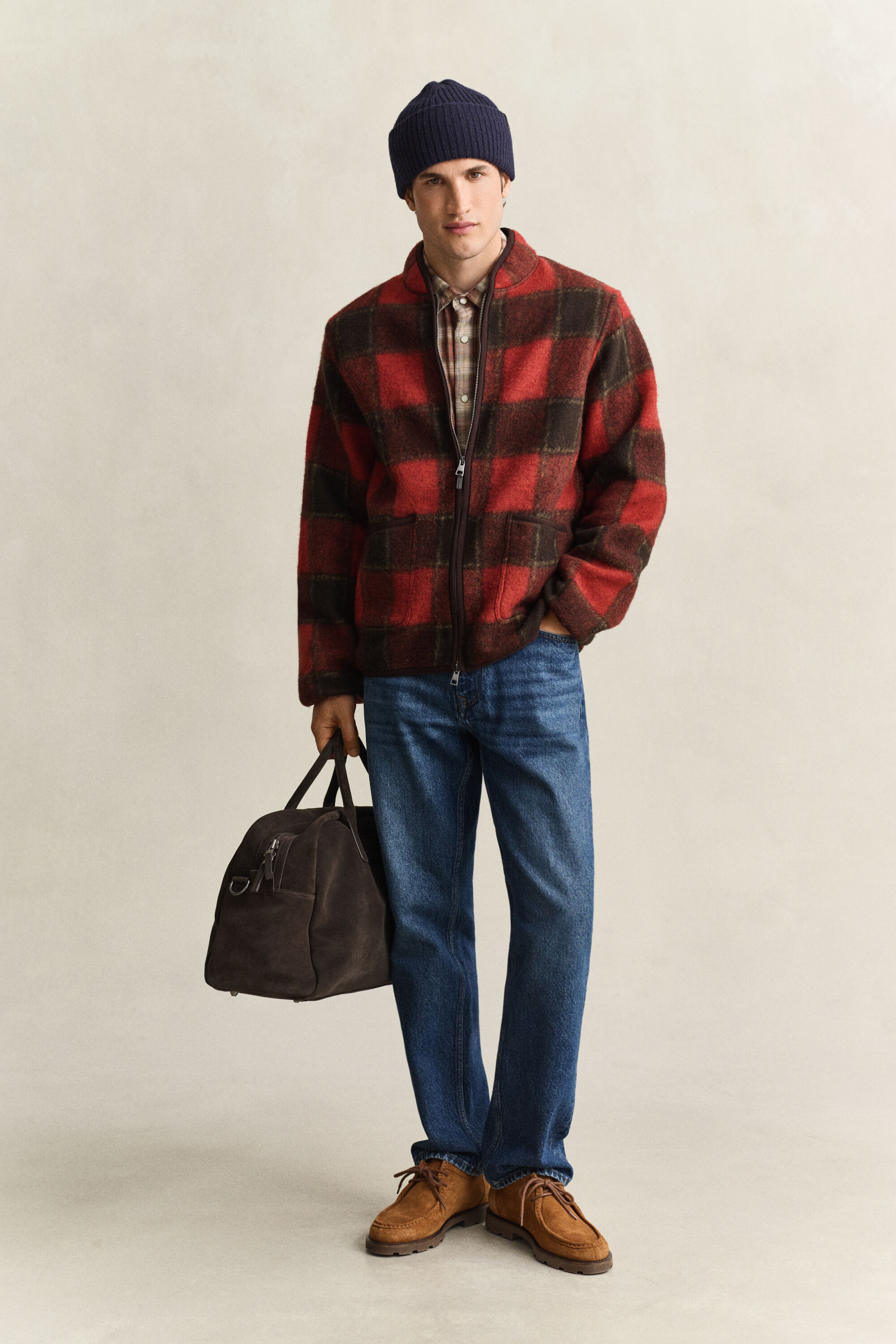 Checked Fleece Jacket