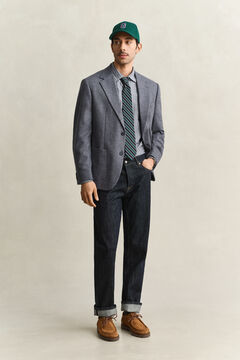 Wool Herringbone Suit Jacket — PERSIAN BLUE 8