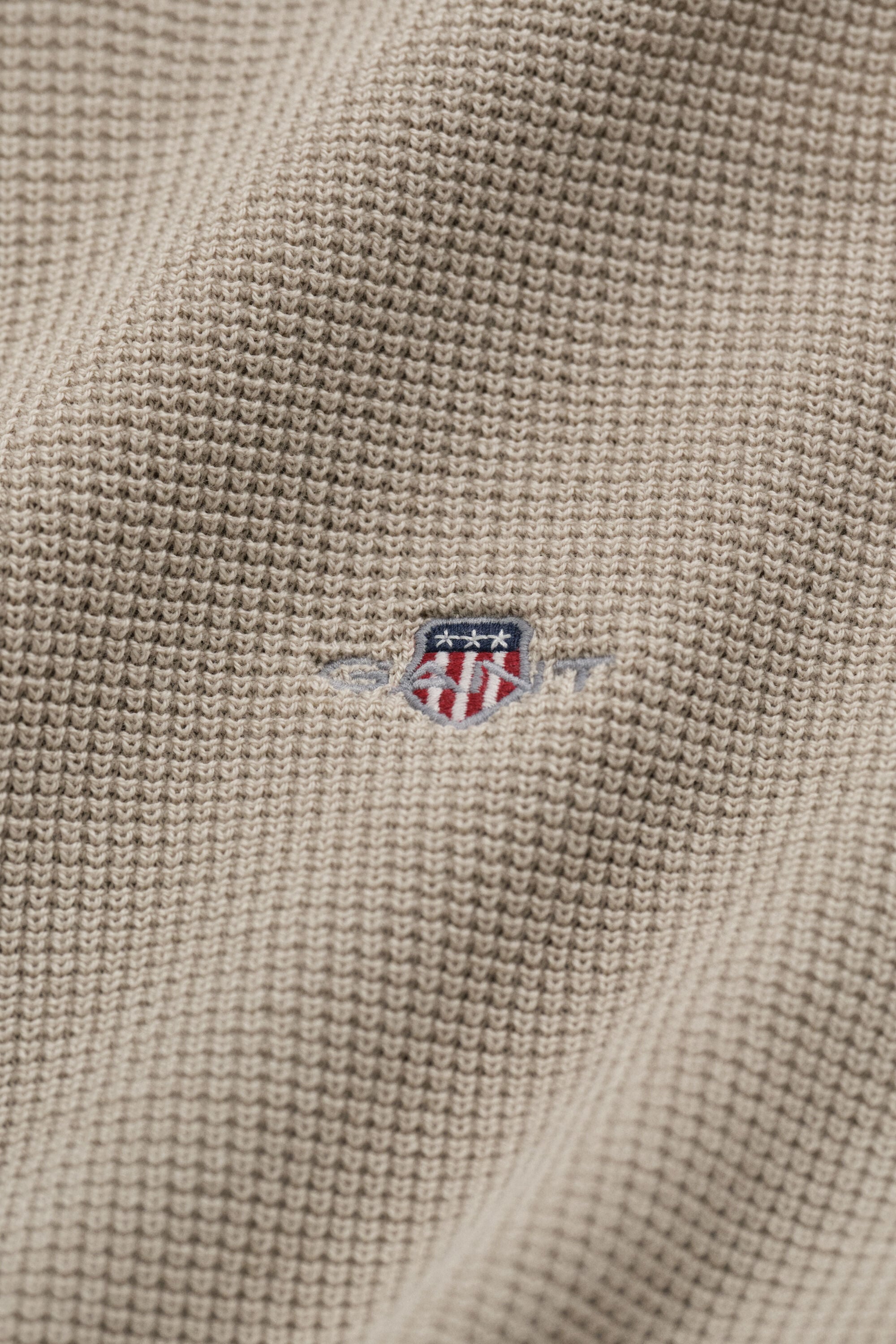 Textured Cotton Crew Neck Sweater