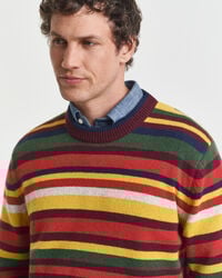 Multicolored Striped Crew Neck Sweater