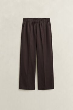 Wool Blend Pants — DEEP BROWN 1