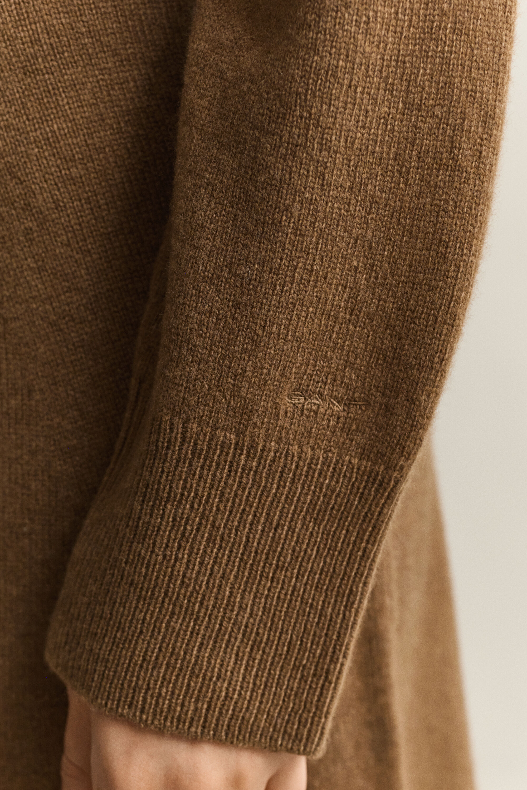 Wool Cashmere Turtleneck Dress — WARM KHAKI