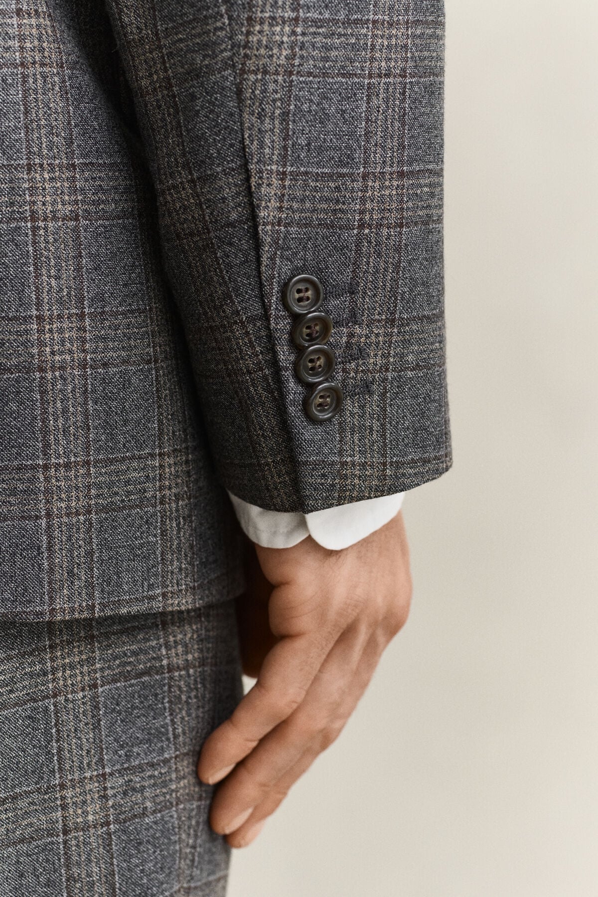 Glen Check Suit Jacket — CERAMIC GREY MELANGE