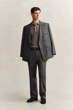 Extra Fine Merino Wool Polo Sweater — DK HAZELNUT MELANGE 5