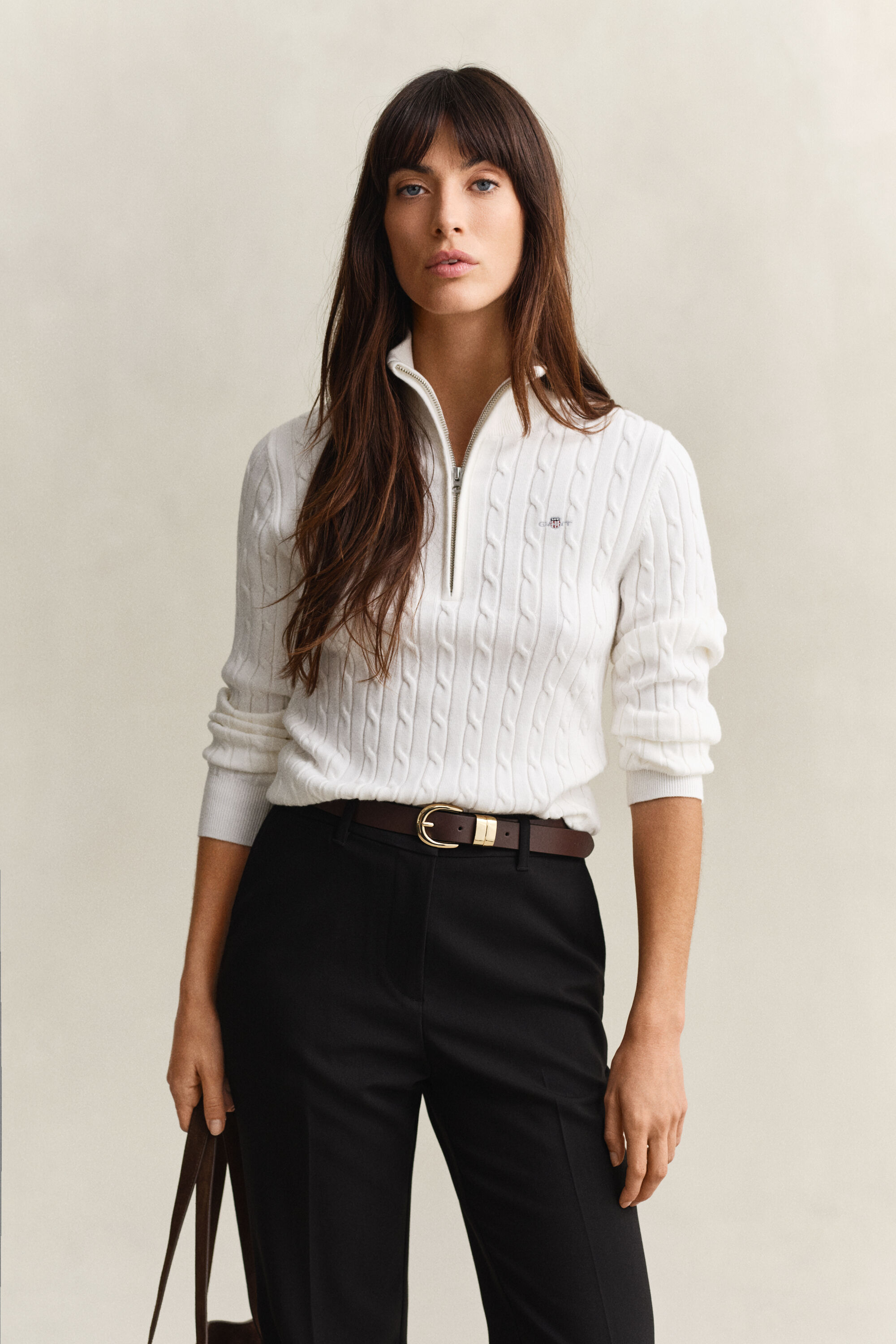 Cable Knit Half-Zip Sweater