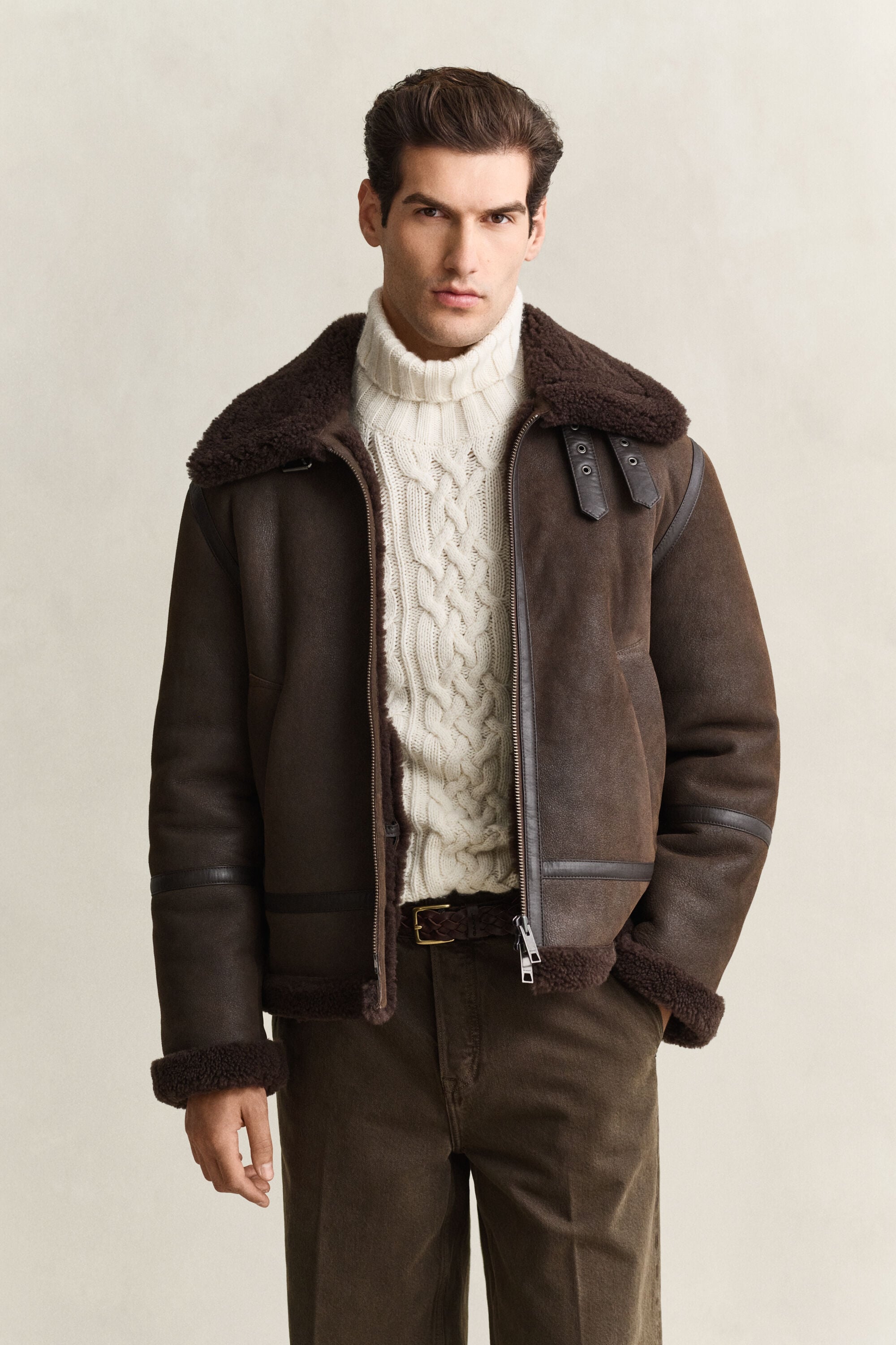 Shearling Jacket — BLACK BROWN