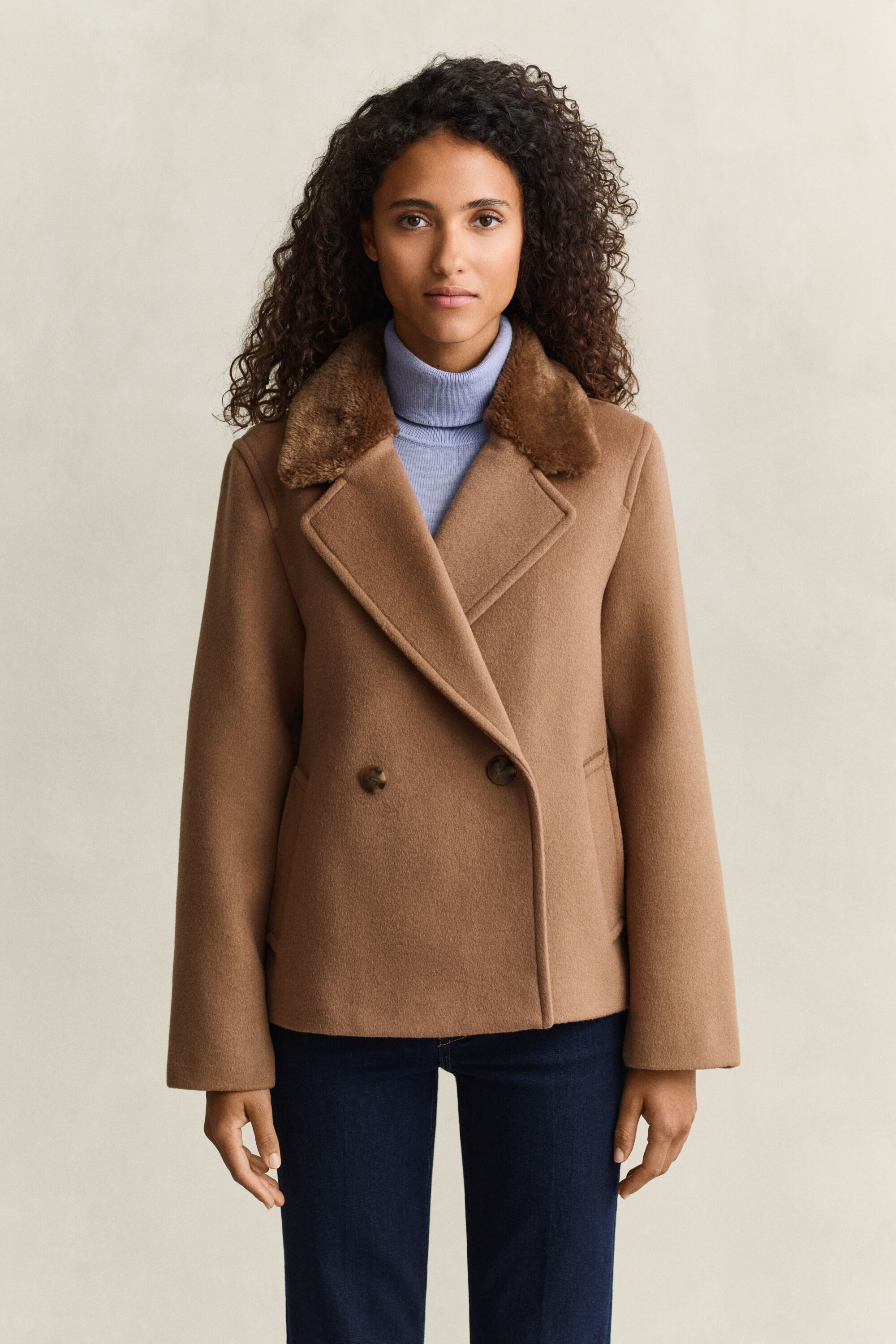 Faux Fur Collar Jacket
