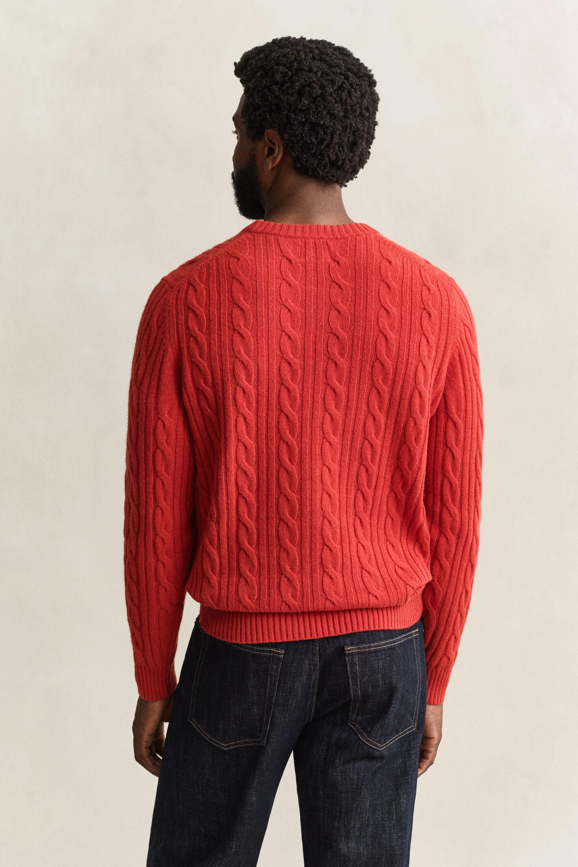 Lambswool Cable Knit Crew Neck Sweater — MAPLE FIRE