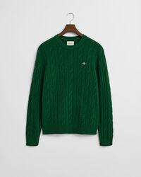Lambswool Cable Knit Crew Neck Sweater