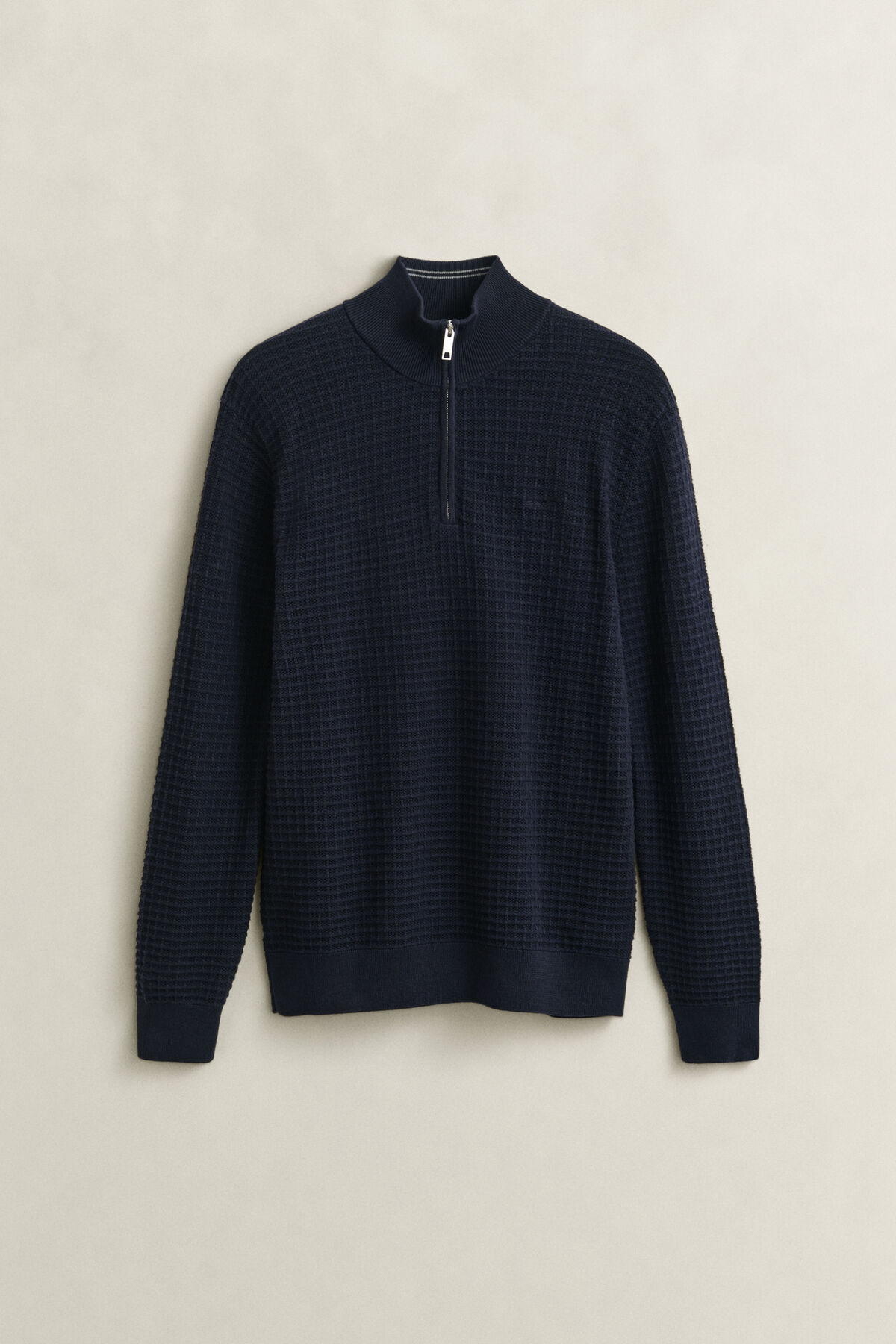 Textured Half-Zip Sweater — EVENING BLUE
