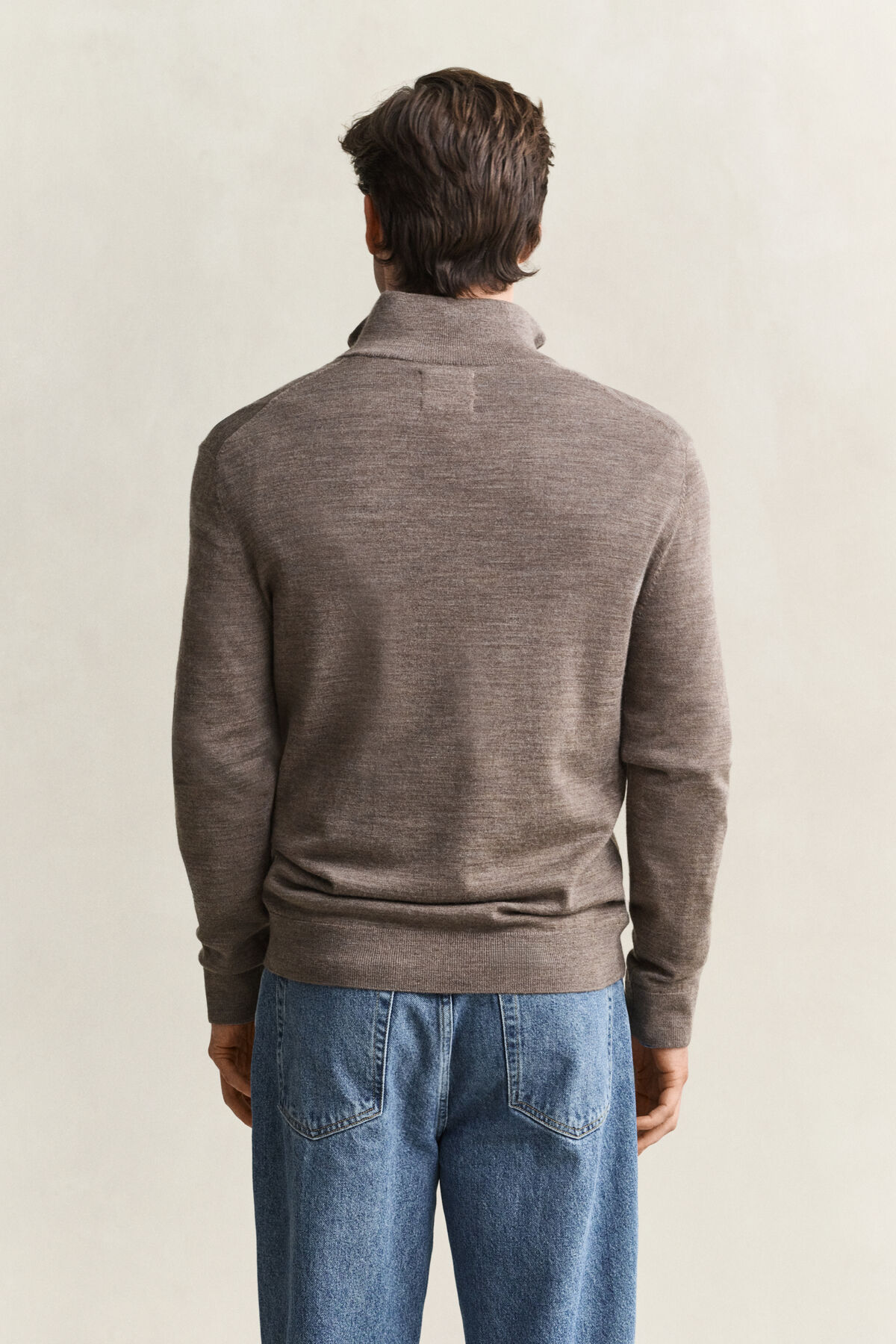 Merino Wool Half-Zip Sweater — DK HAZELNUT MELANGE