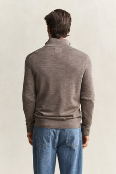 Merino Wool Half-Zip Sweater — DK HAZELNUT MELANGE 2