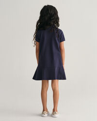 Girls Short Sleeve Piqu&eacute; Flounce Dress