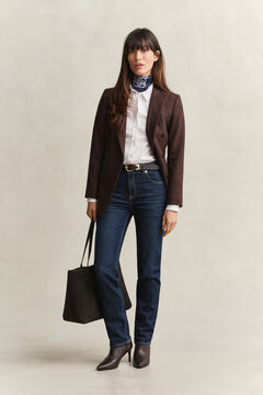 Straight Leg Stretch Jeans — DARK BLUE WORN IN 7