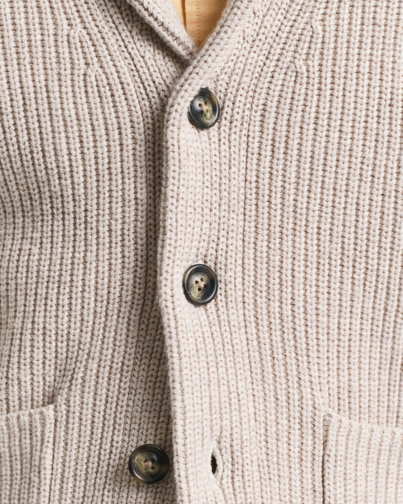 Wool Blend Shawl Collar Cardigan