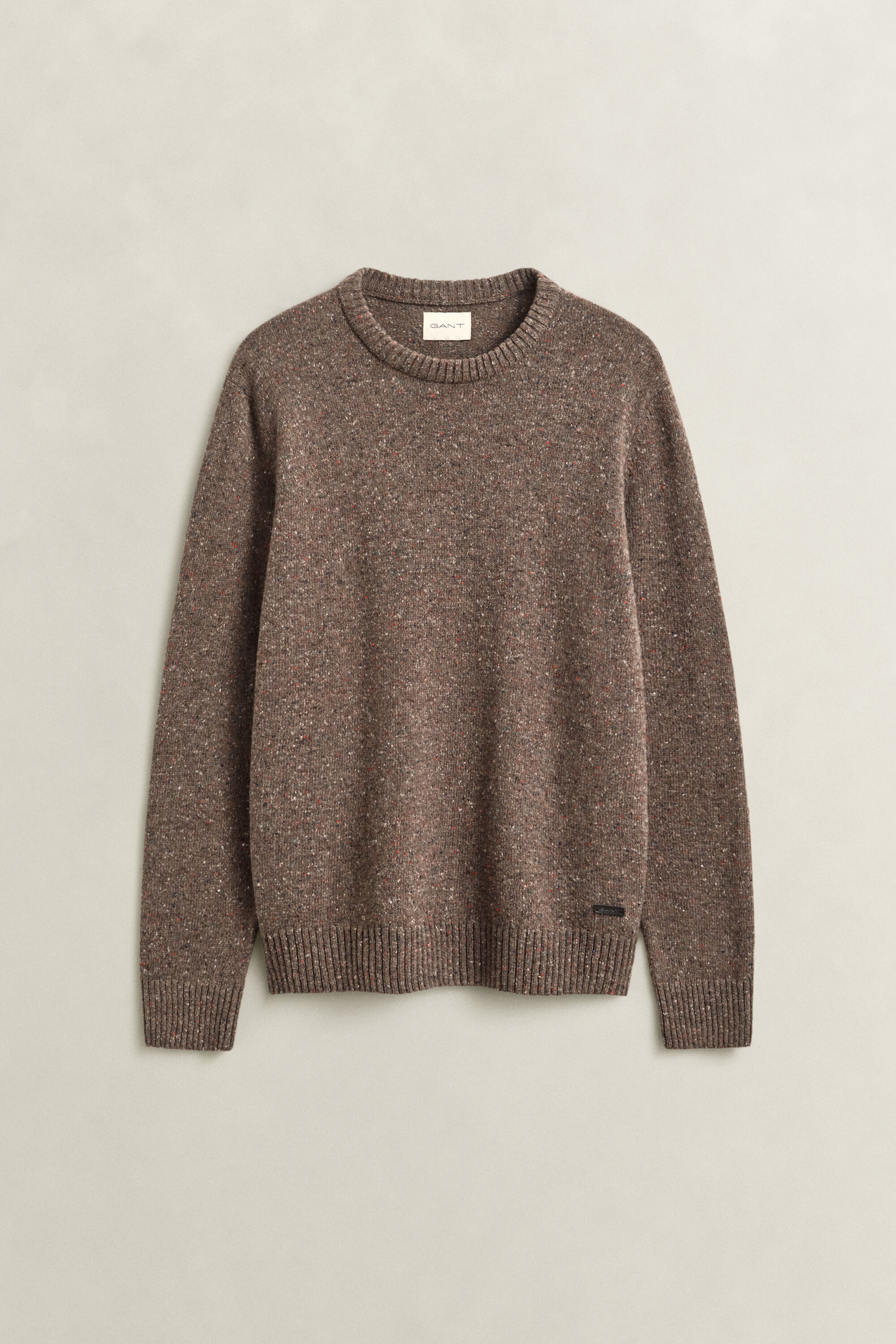 Wool Blend Nepps Crew Neck Sweater