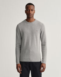 Rib Texture Crew Neck Sweater