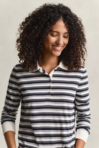 Striped Long Sleeve Polo Shirt