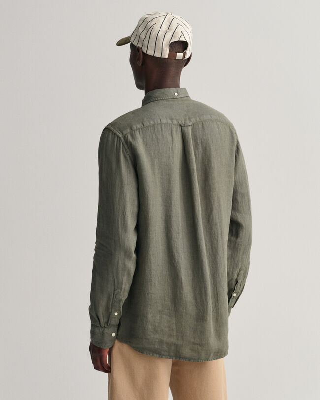 Regular Fit Garment-Dyed Linen Shirt