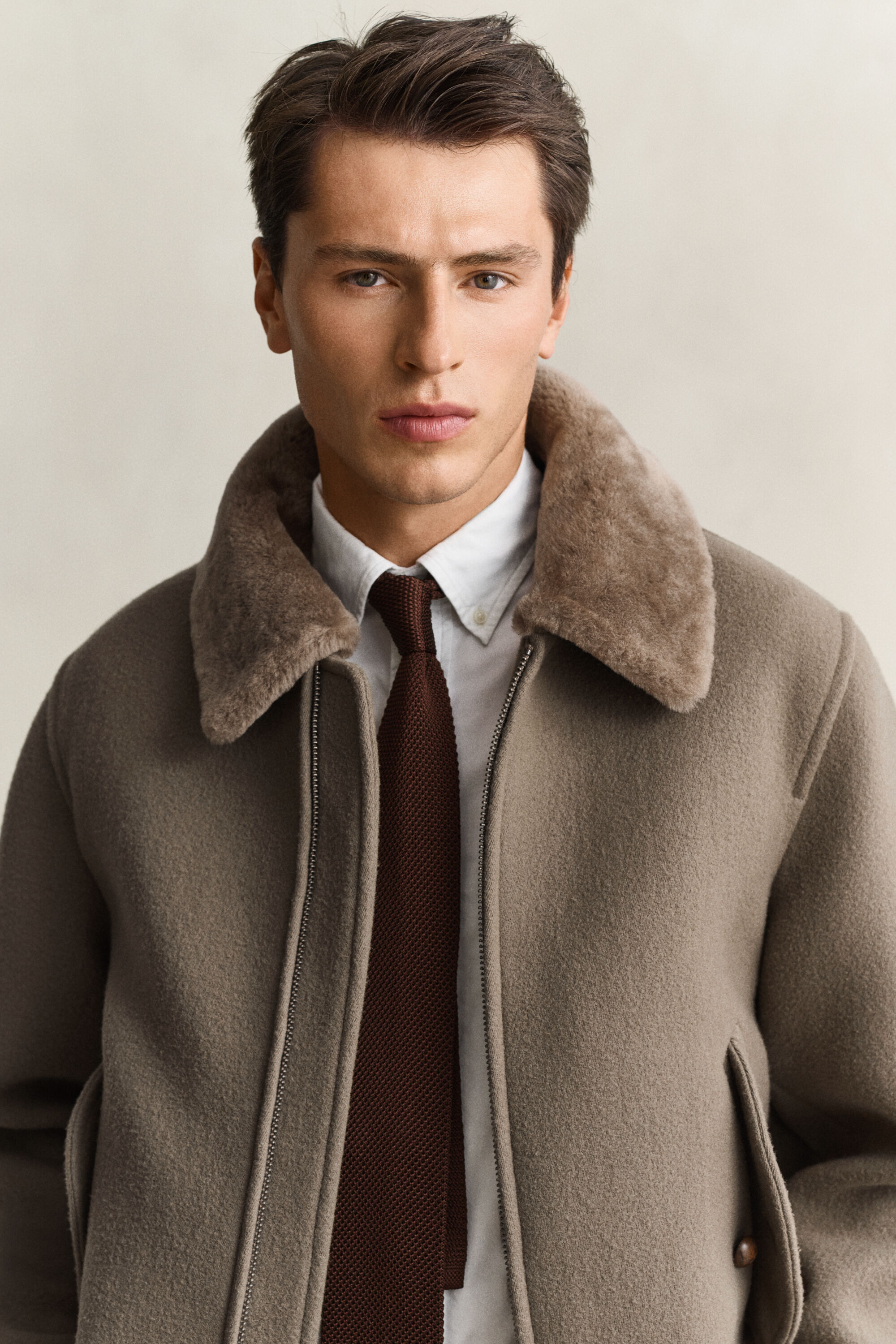 Wool Shearling Aviator Jacket