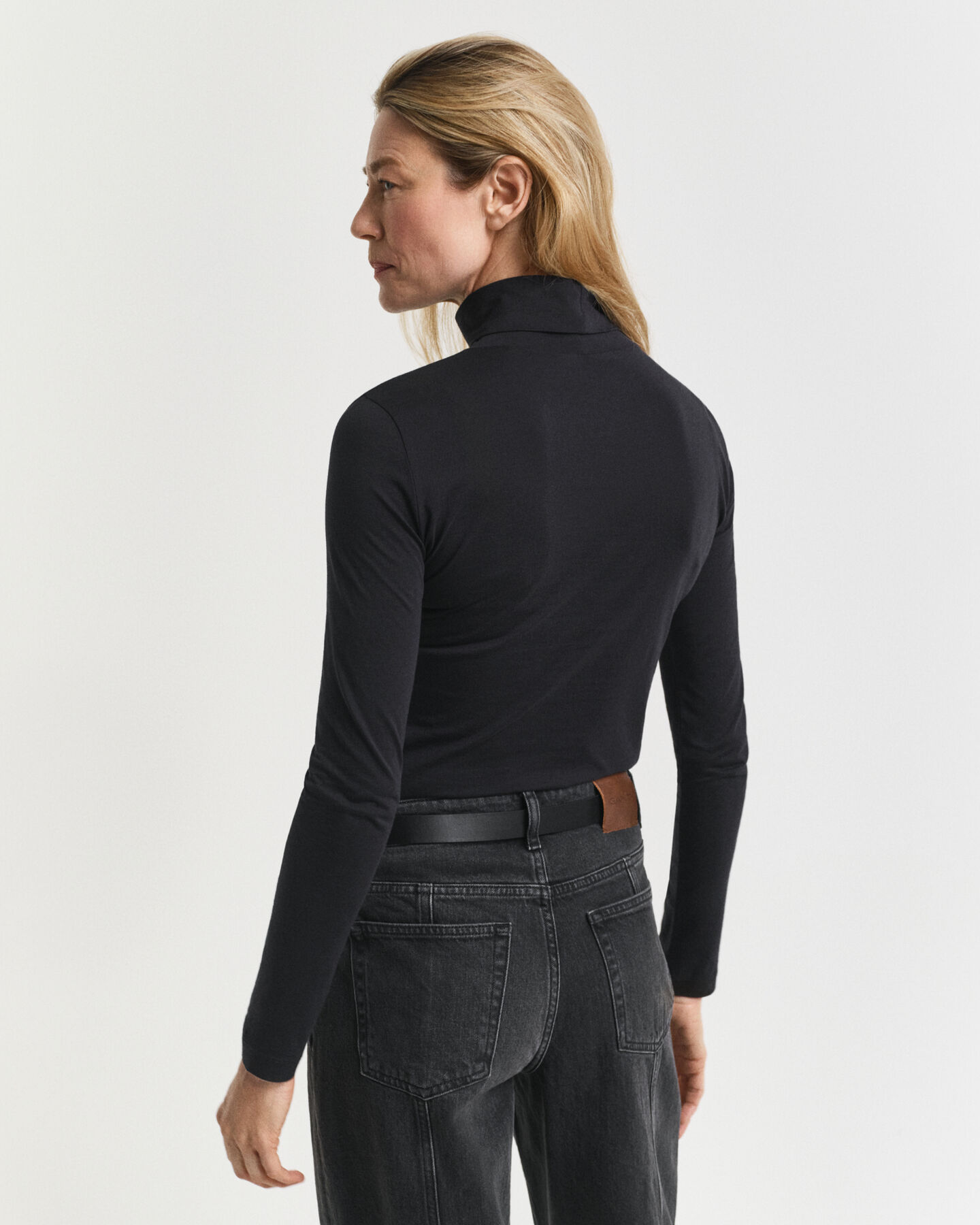 Lightweight Cotton Turtleneck Top
