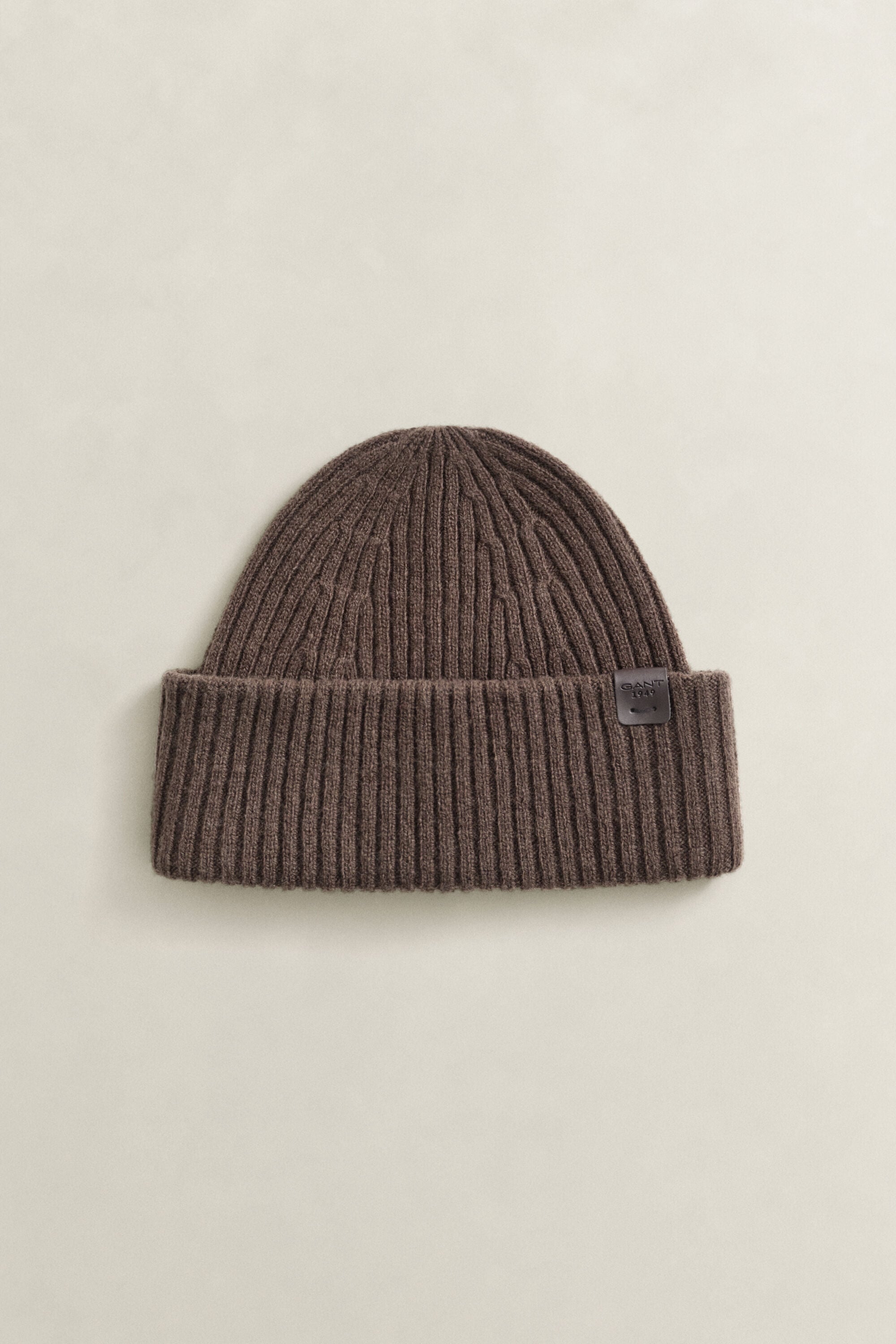 Lambswool Beanie — SHADOW BROWN (alternate view)