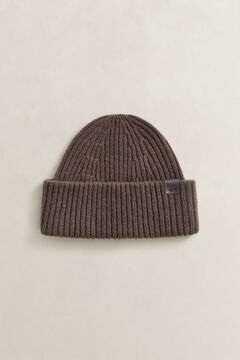 Lambswool Beanie — SHADOW BROWN 2