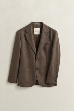 Wool Herringbone Suit Jacket — BLACK BROWN 1