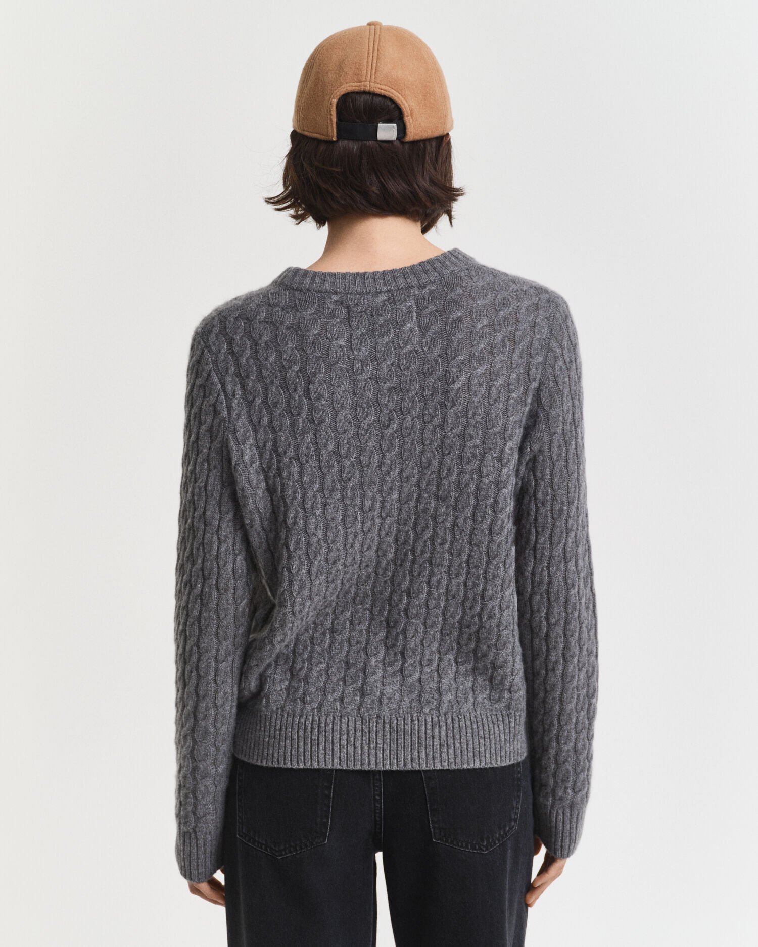 Cashmere Cable Knit Crew Neck Sweater