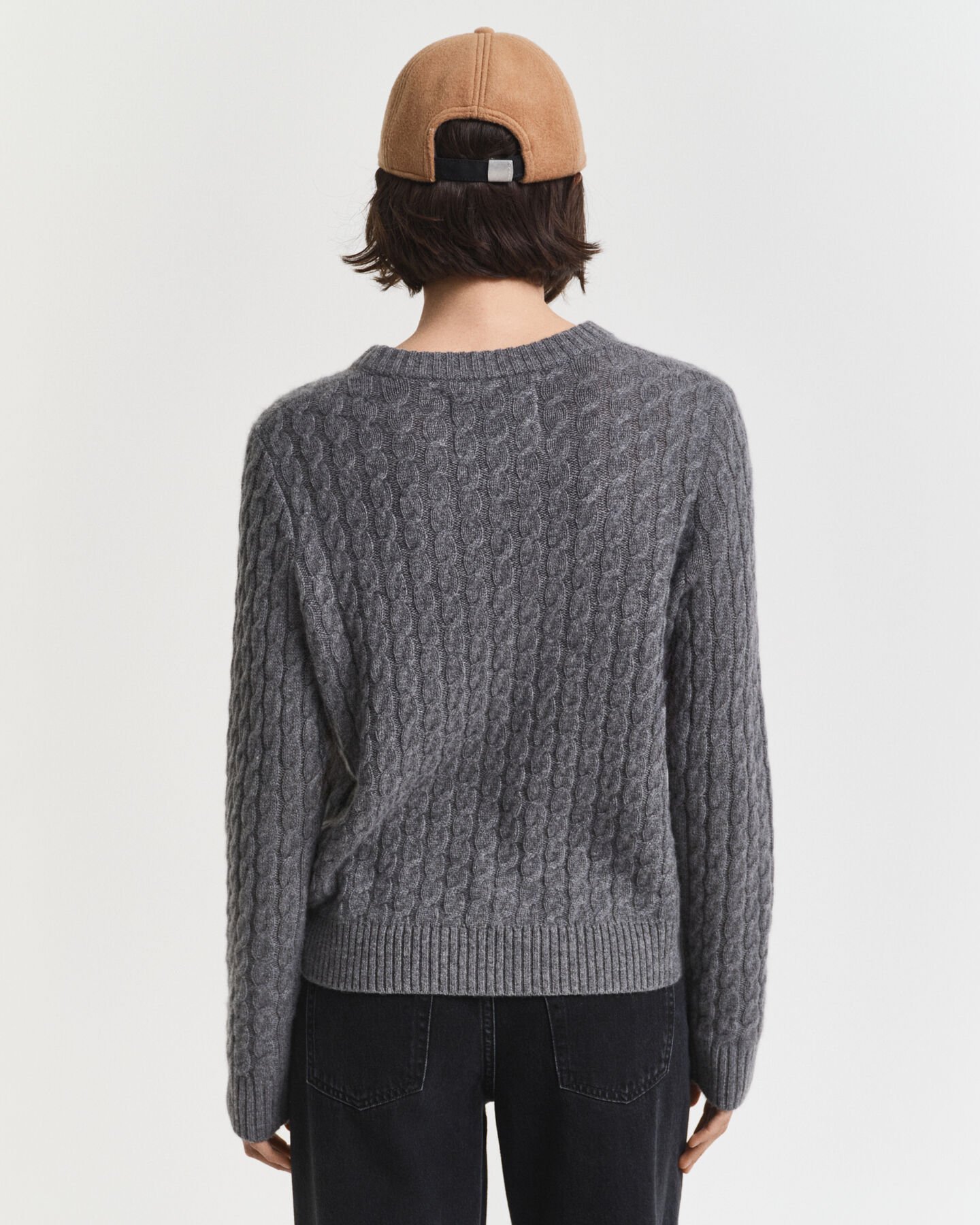 Cashmere Cable Knit Crew Neck Sweater
