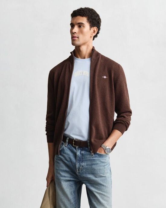 Casual Cotton Zip Cardigan