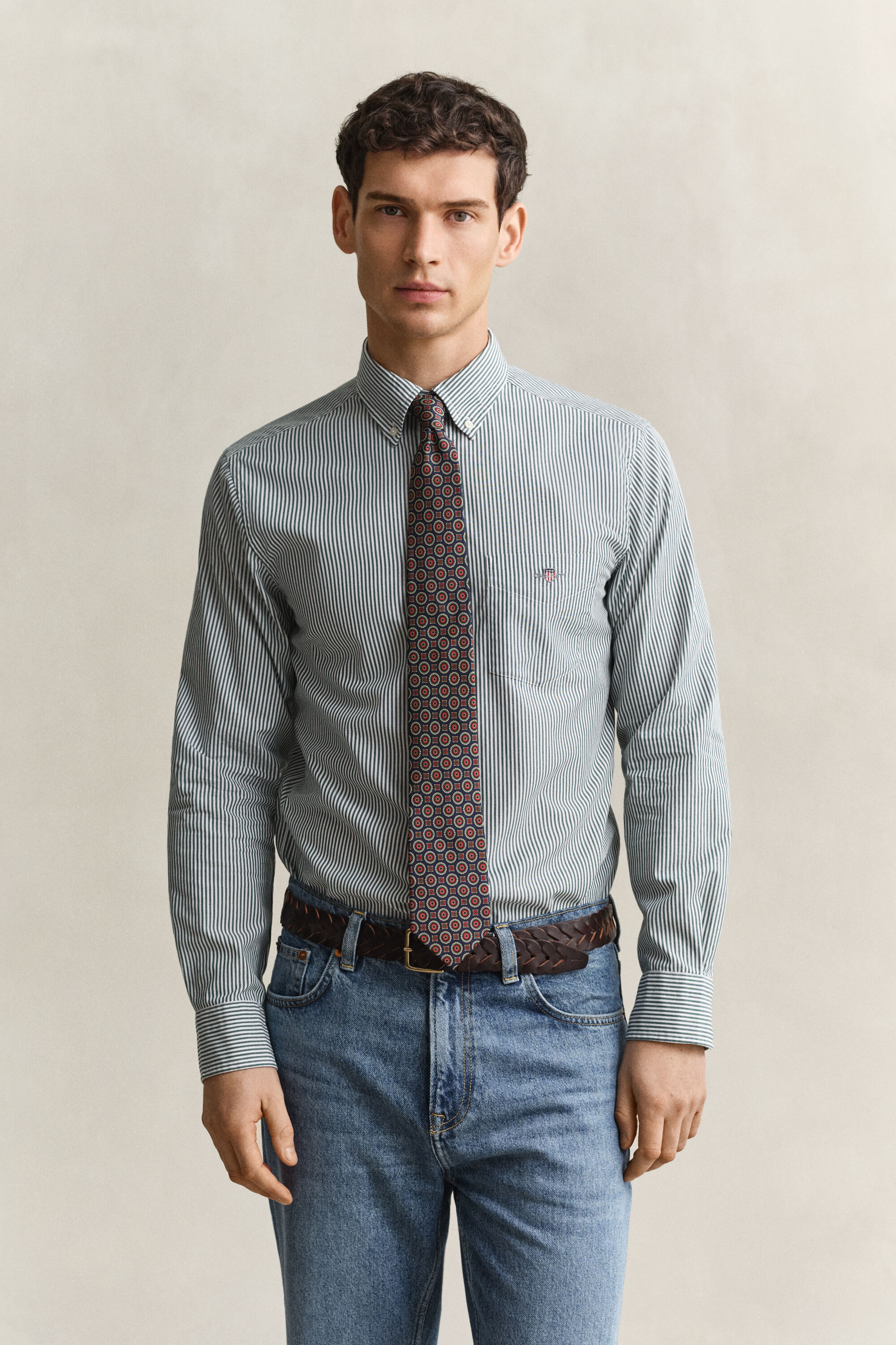 Classic Regular Striped Poplin Shirt