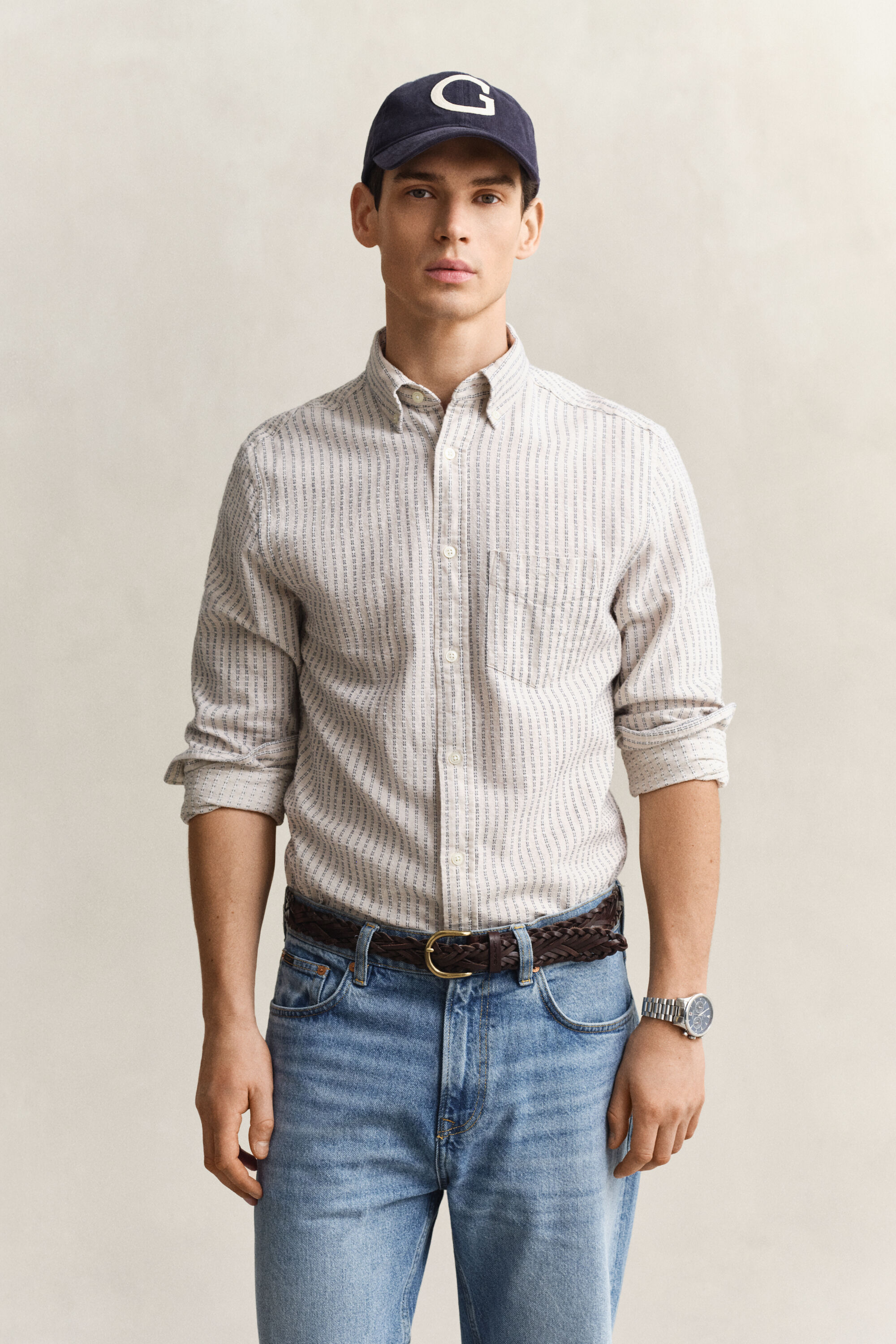 Striped Linen Blend Shirt