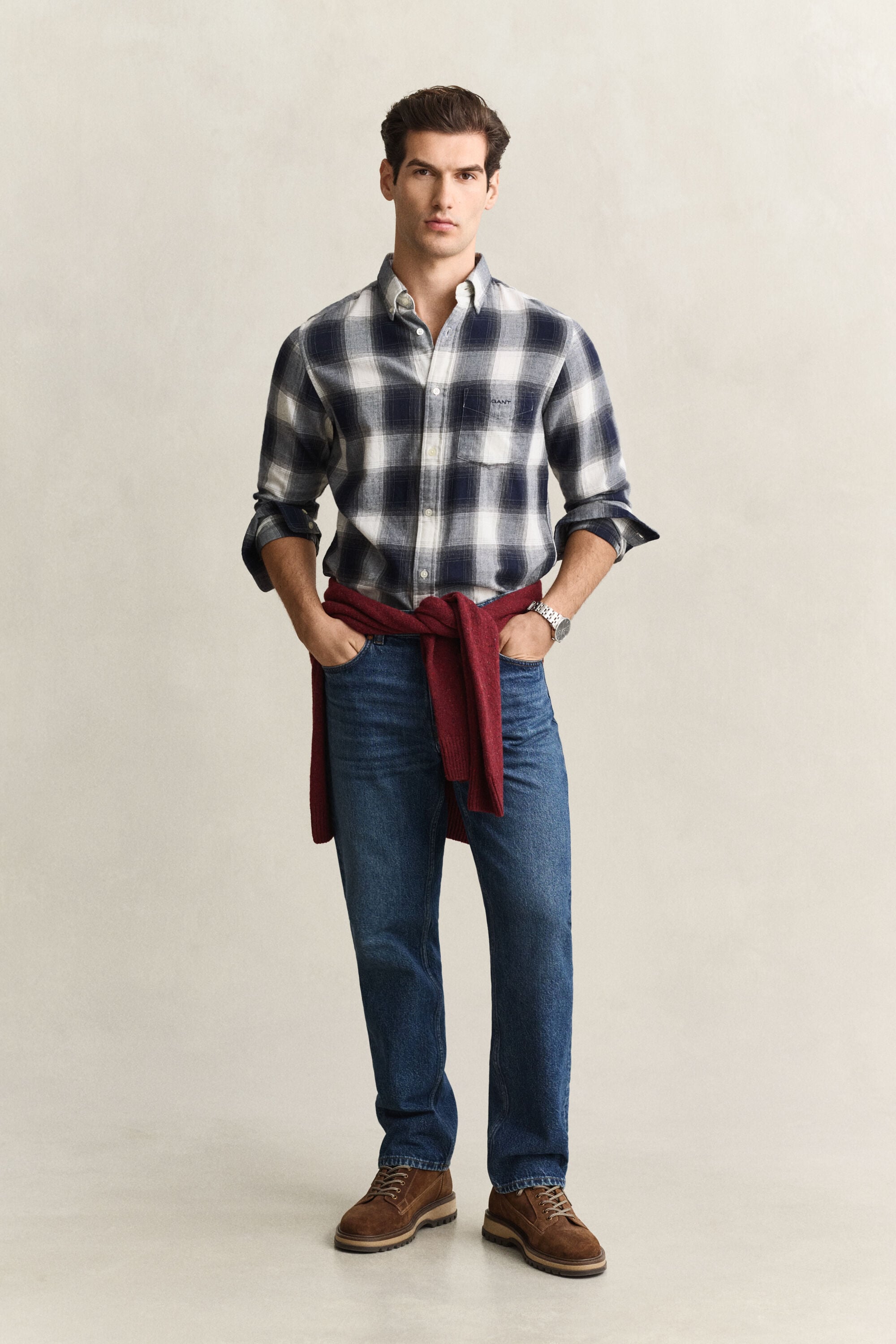 Checked Windblown Flannel Shirt