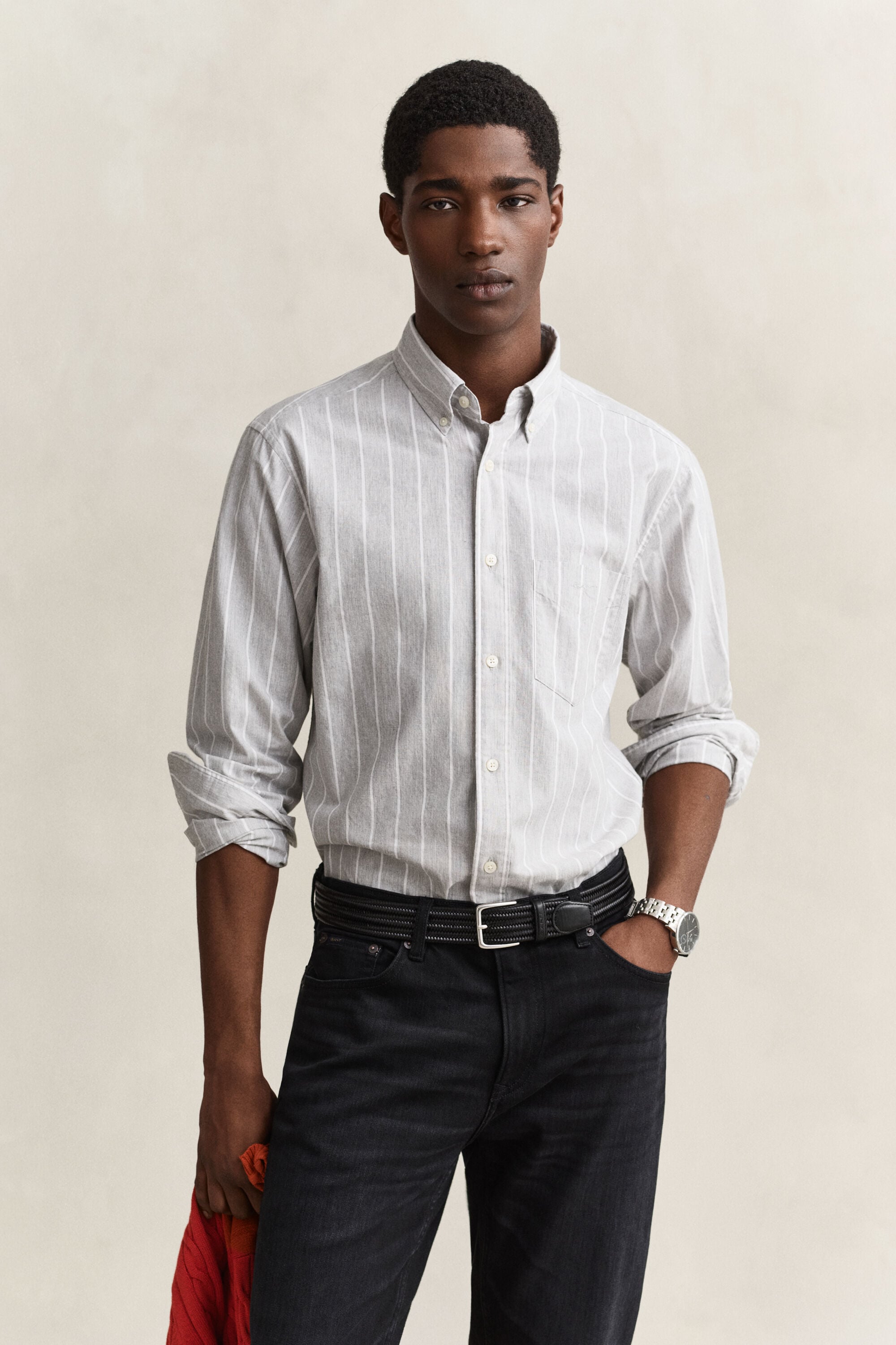 Striped Mélange Poplin Shirt