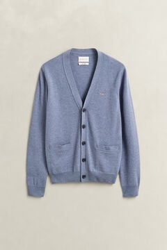 Lambswool V-Neck Cardigan — BLUE HORIZON 1