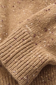 Wool Blend Nepps Cardigan — WARM KHAKI 1