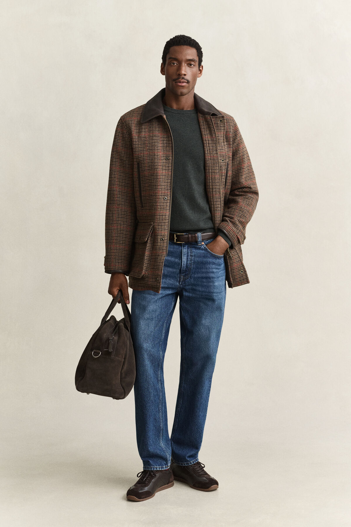 Lambswool Crew Neck Sweater — DARK MOSS GREEN