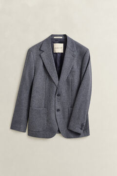 Wool Herringbone Suit Jacket — PERSIAN BLUE 1