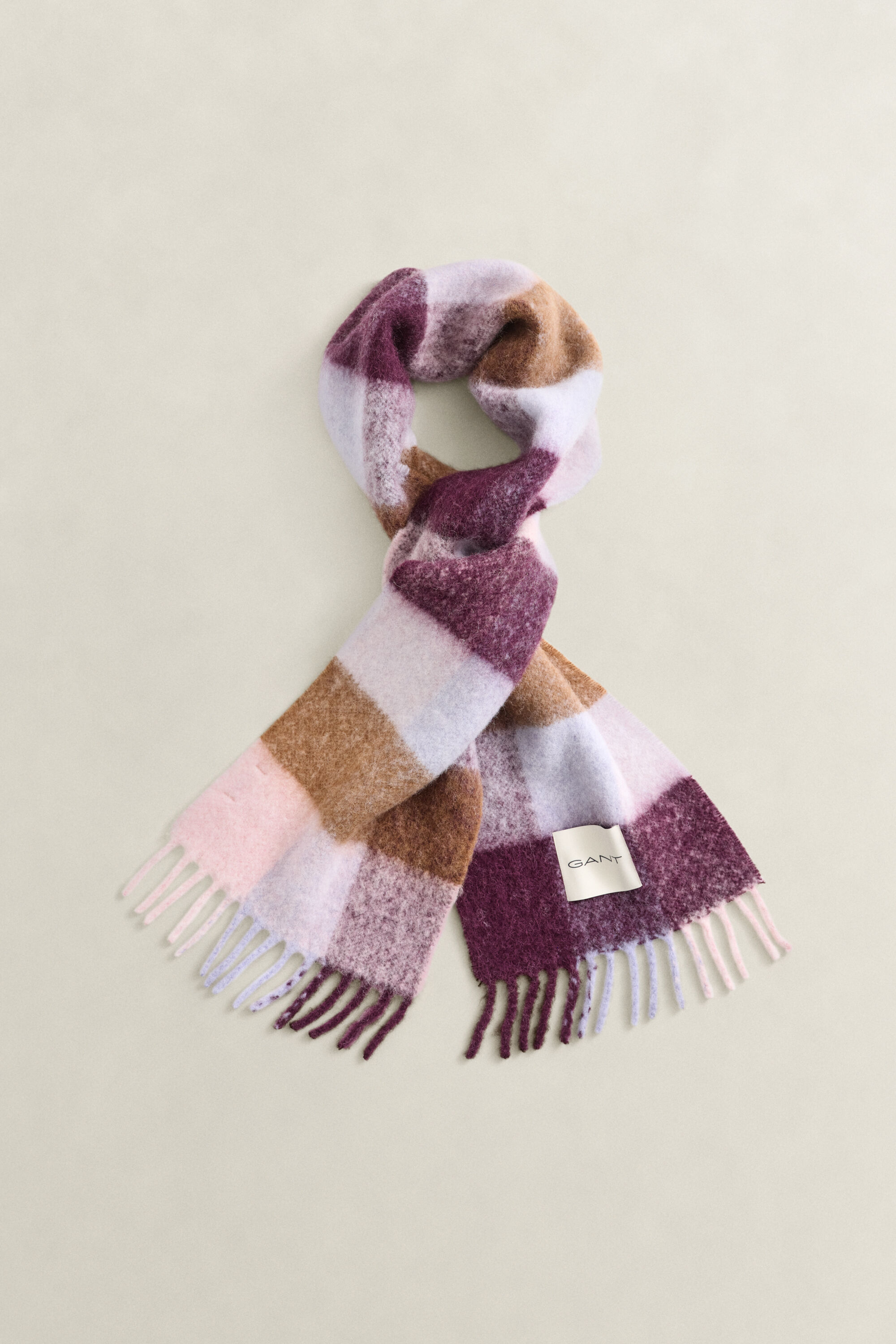 Checked Alpaca Wool Scarf