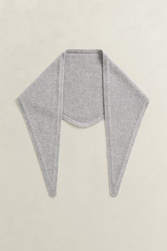 Wool Cashmere Triangle Scarf — GREY MELANGE 3