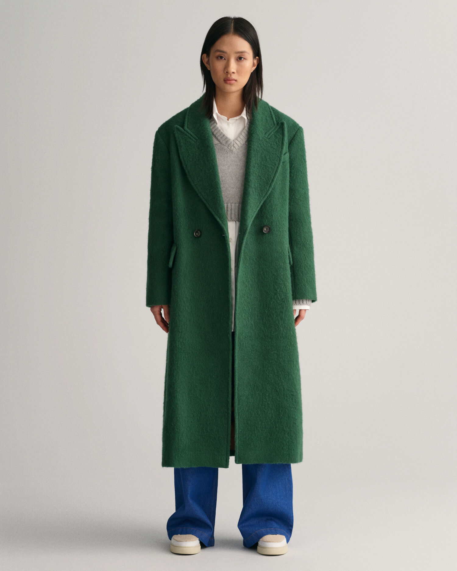 Coat green sale wool