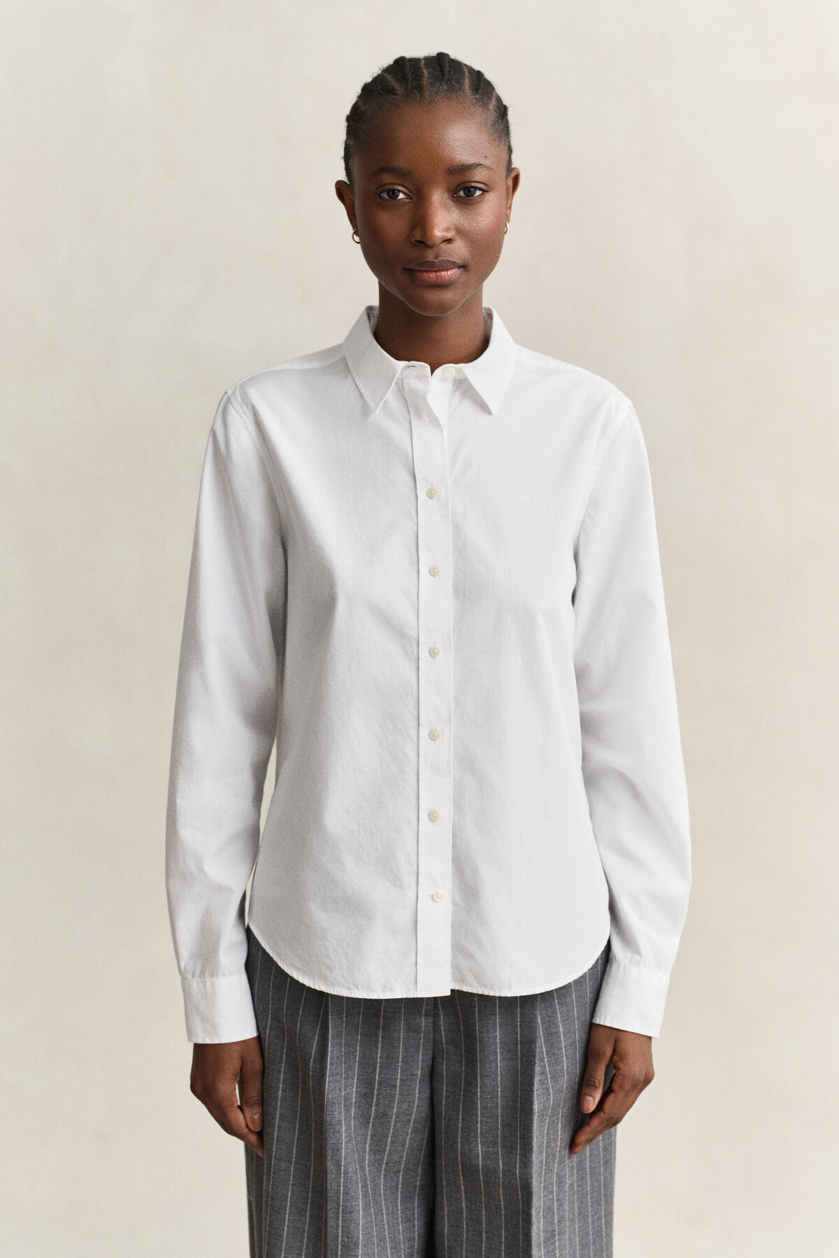 Classic Regular Poplin Shirt — WHITE