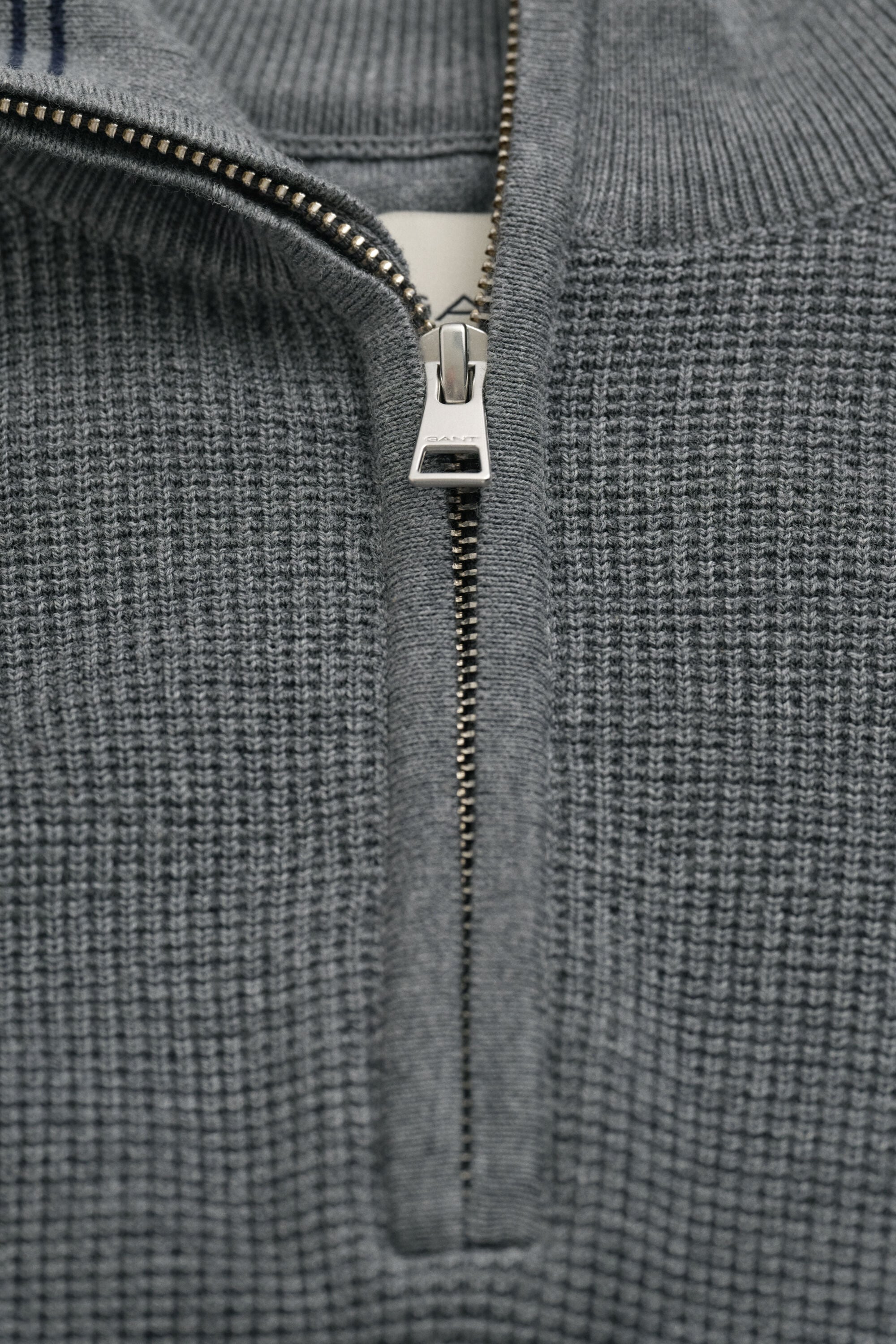 Textured Cotton Half-Zip Sweater