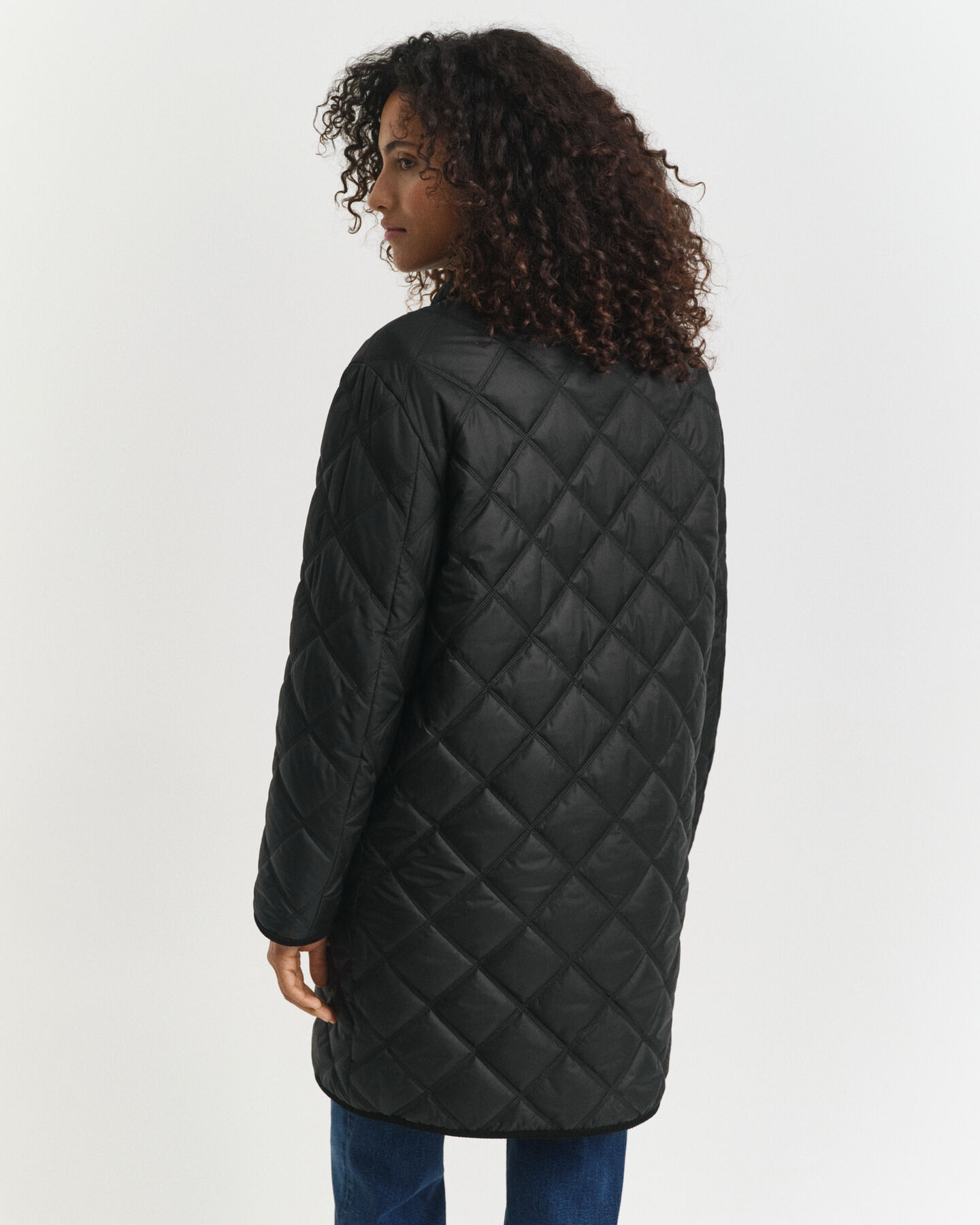 Quilted Corduroy Trim Coat