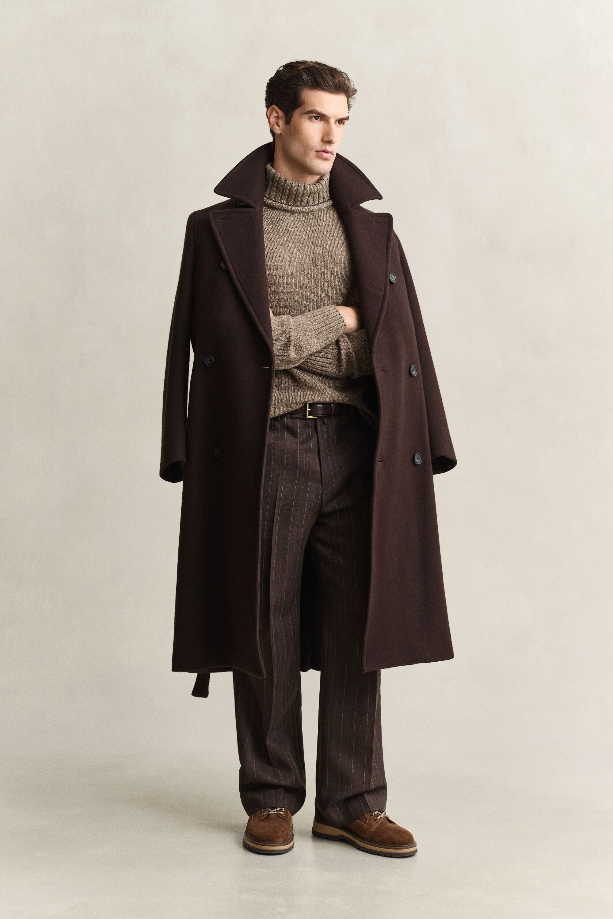 Wool Mouliné Blend Turtleneck Sweater