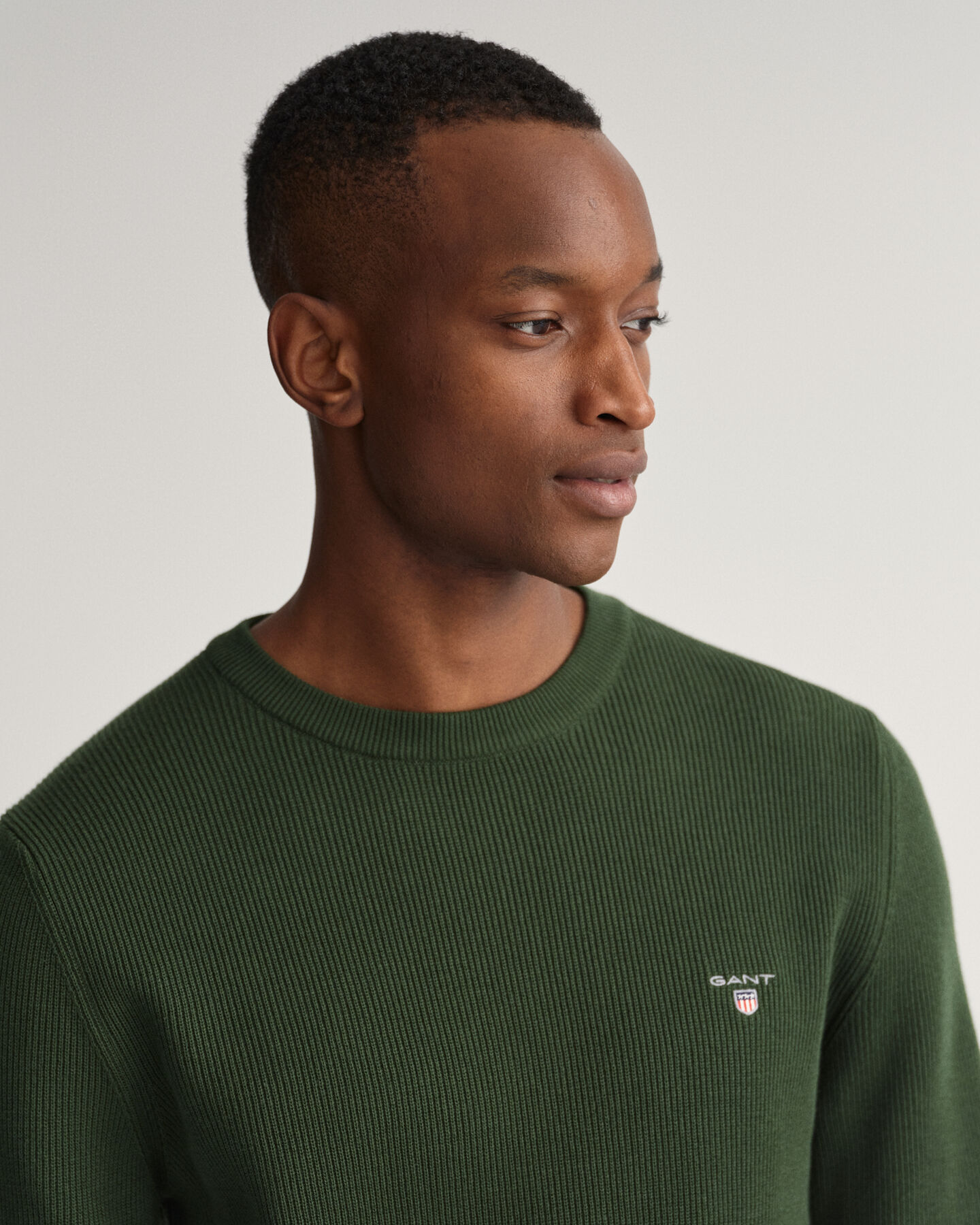 Rib Texture Crew Neck Sweater