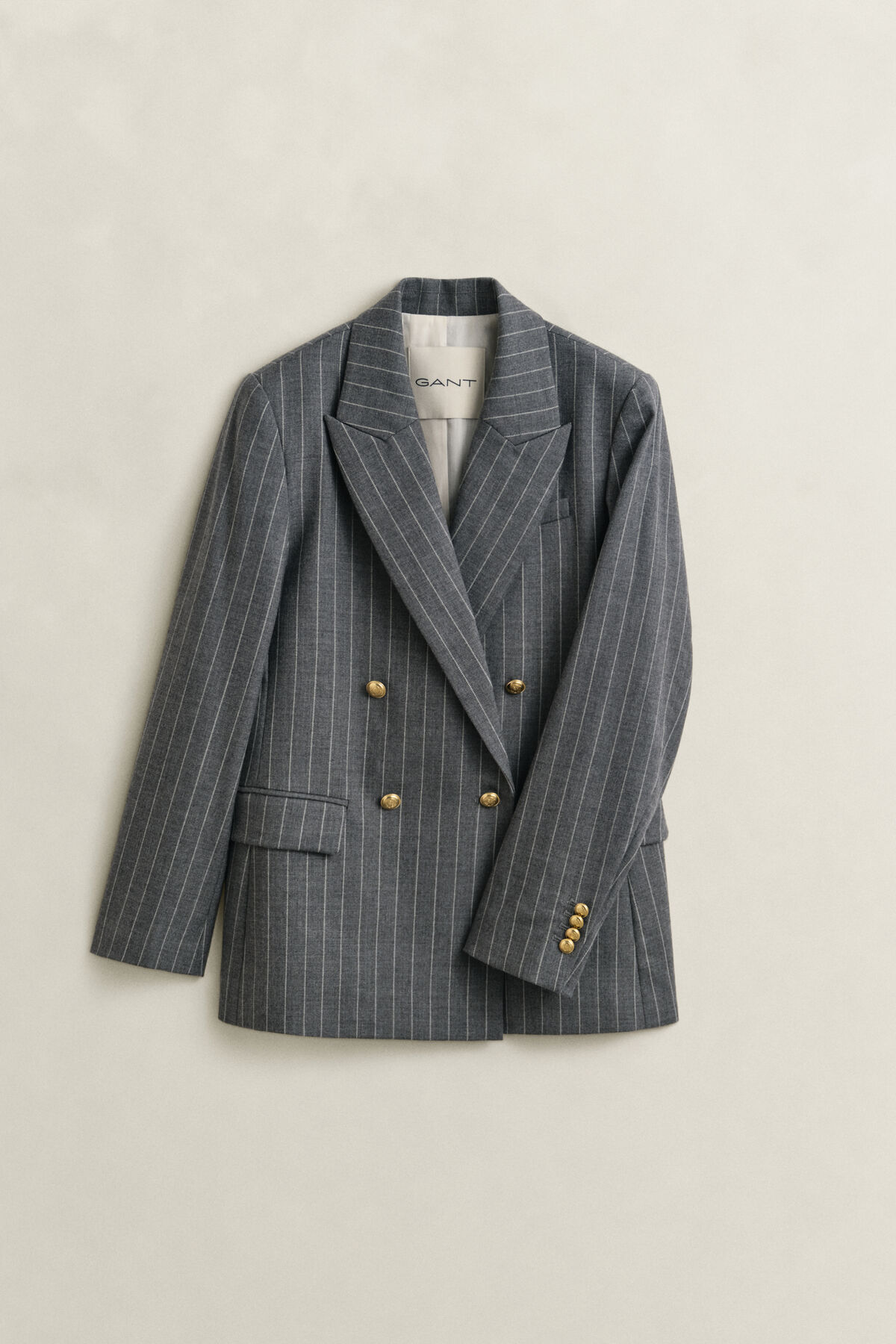Pinstripe Club Blazer — CHARCOAL MELANGE