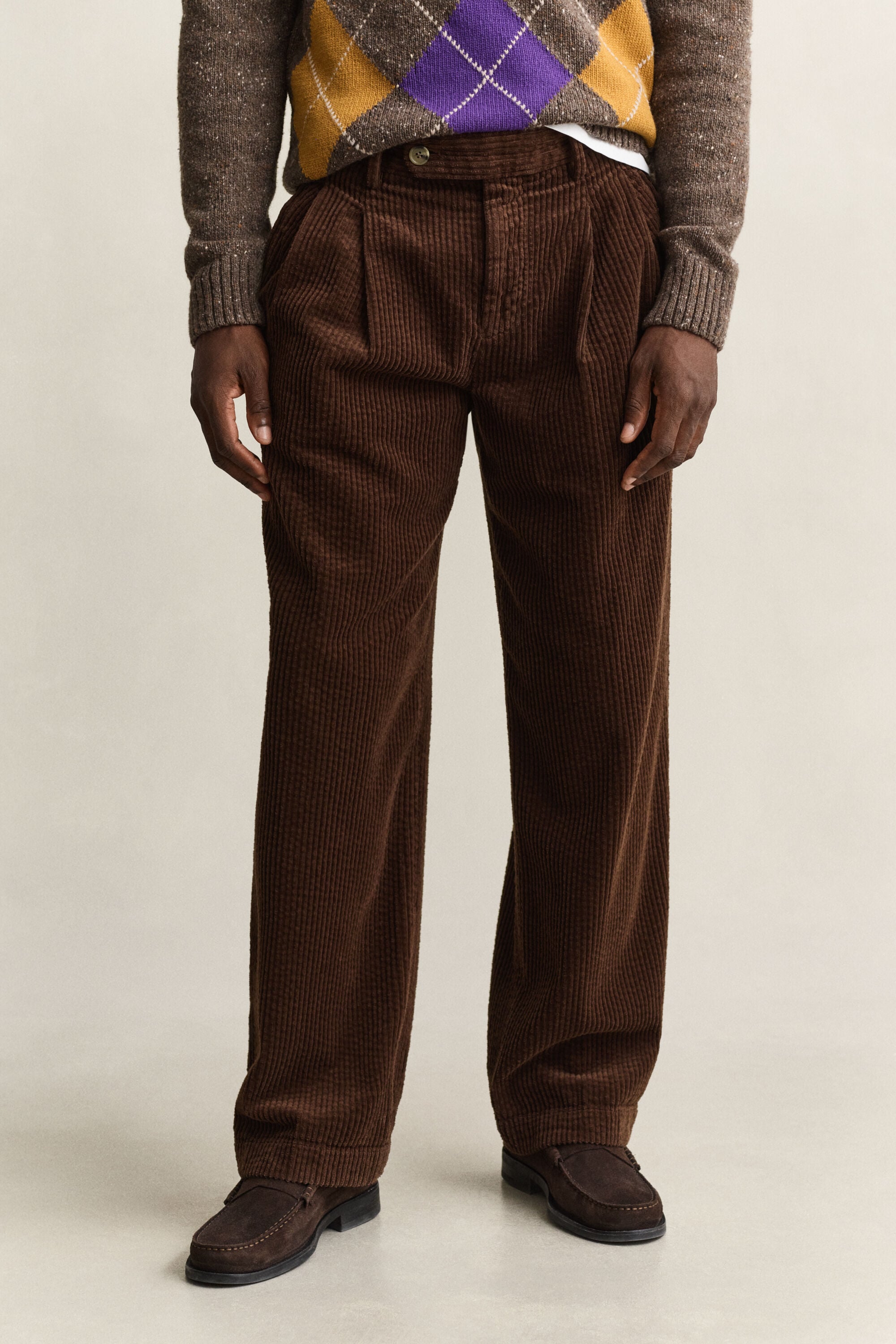 Corduroy Chinos — CARAMEL BROWN